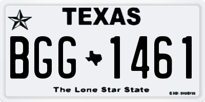 TX license plate BGG1461