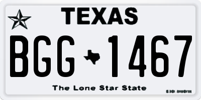 TX license plate BGG1467