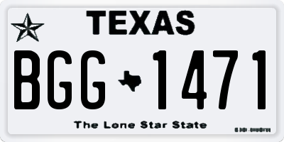 TX license plate BGG1471
