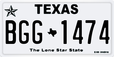 TX license plate BGG1474