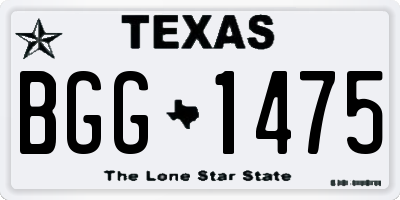 TX license plate BGG1475