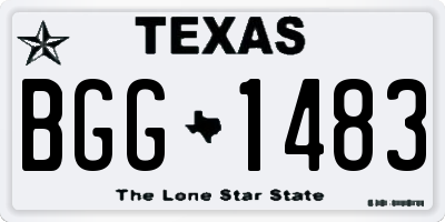 TX license plate BGG1483