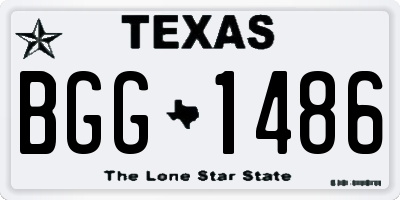 TX license plate BGG1486