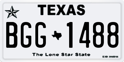 TX license plate BGG1488