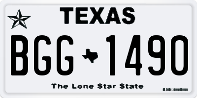 TX license plate BGG1490