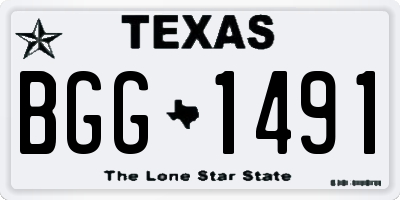 TX license plate BGG1491