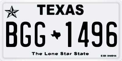 TX license plate BGG1496