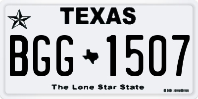 TX license plate BGG1507