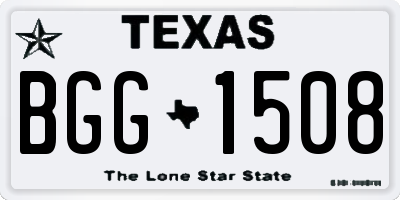 TX license plate BGG1508