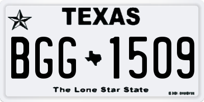 TX license plate BGG1509
