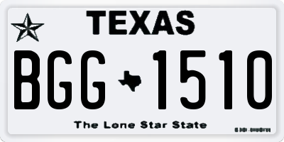 TX license plate BGG1510