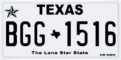 TX license plate BGG1516