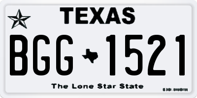 TX license plate BGG1521