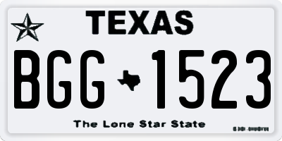 TX license plate BGG1523