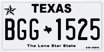 TX license plate BGG1525