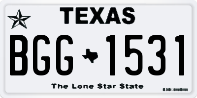 TX license plate BGG1531