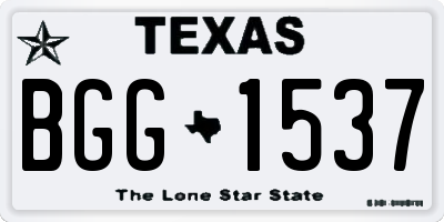 TX license plate BGG1537