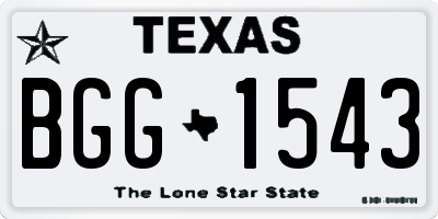 TX license plate BGG1543