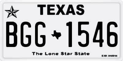 TX license plate BGG1546