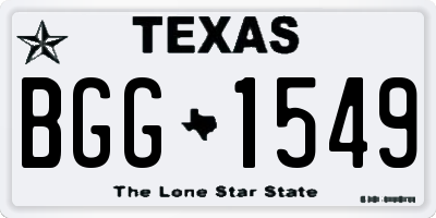 TX license plate BGG1549