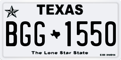 TX license plate BGG1550