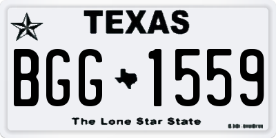 TX license plate BGG1559