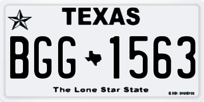 TX license plate BGG1563