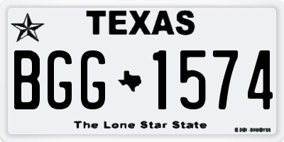 TX license plate BGG1574