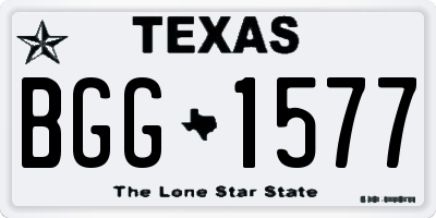 TX license plate BGG1577