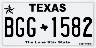 TX license plate BGG1582
