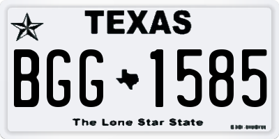 TX license plate BGG1585