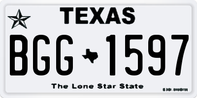 TX license plate BGG1597