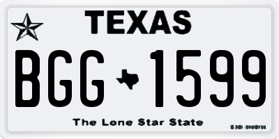 TX license plate BGG1599