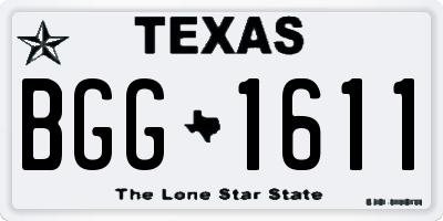 TX license plate BGG1611