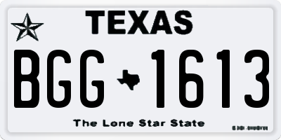 TX license plate BGG1613