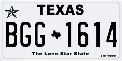 TX license plate BGG1614