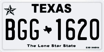 TX license plate BGG1620