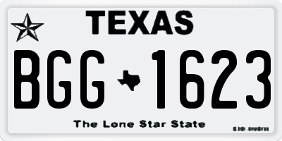 TX license plate BGG1623