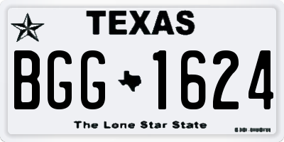 TX license plate BGG1624