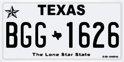TX license plate BGG1626