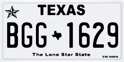 TX license plate BGG1629