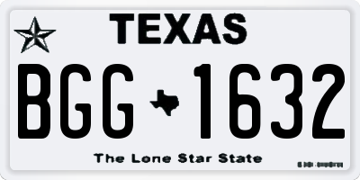 TX license plate BGG1632
