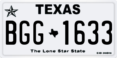 TX license plate BGG1633