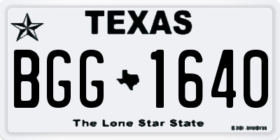 TX license plate BGG1640