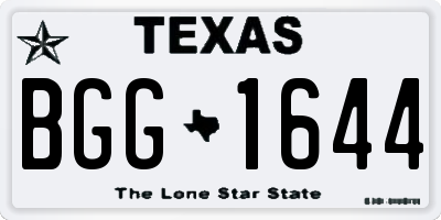 TX license plate BGG1644