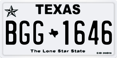 TX license plate BGG1646