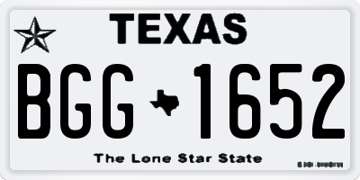 TX license plate BGG1652