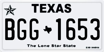 TX license plate BGG1653