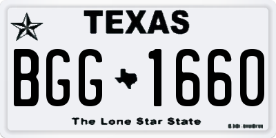 TX license plate BGG1660