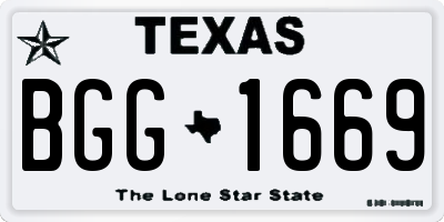 TX license plate BGG1669